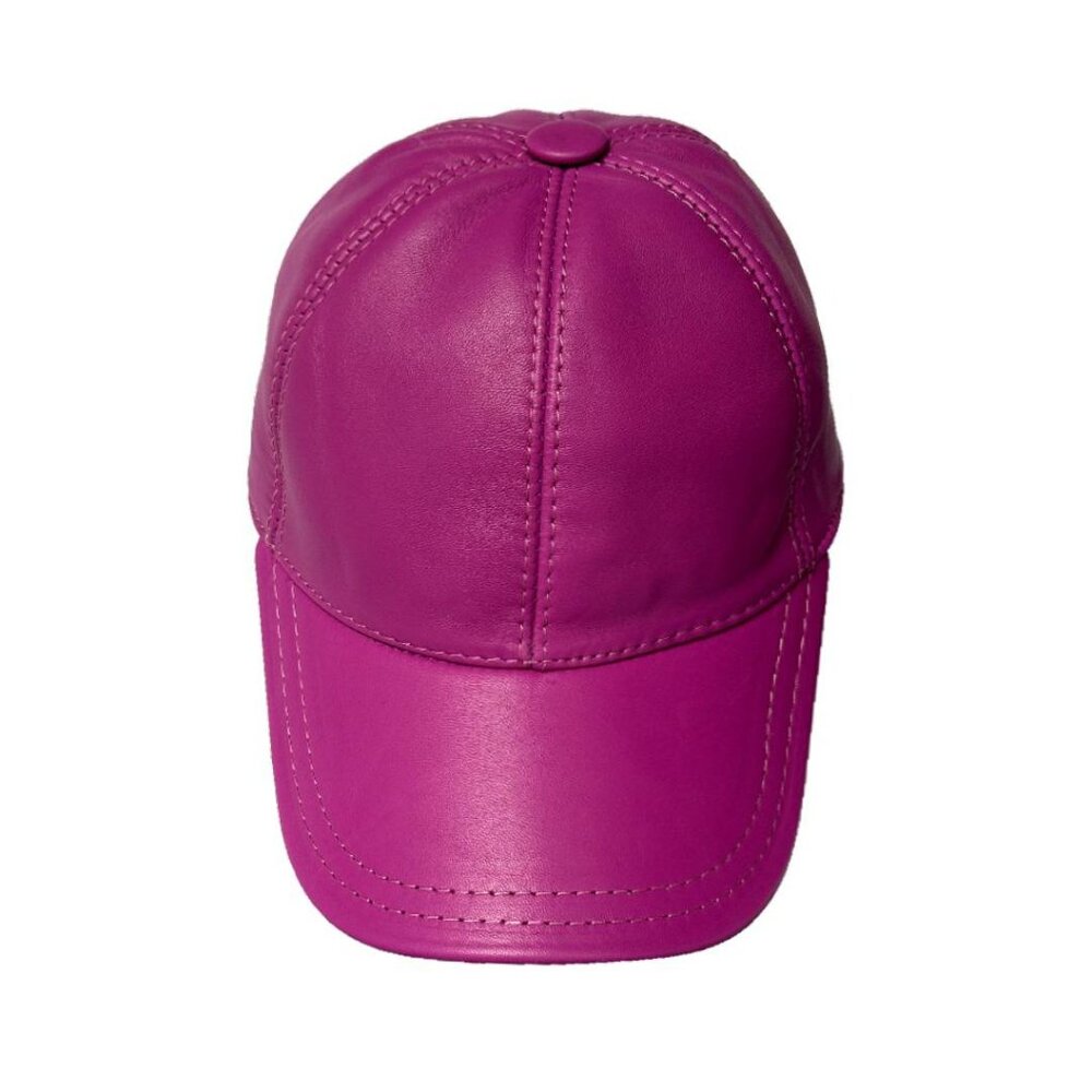 Leather Baseball Cap - Real Lambskin Leather Hat for men and woman - Picture 3 of 6